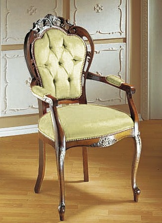 Esszimmer - Elegante Esszimmer-Stühle oder Sessel, in Farbe BEIGE/NUSSBAUM, in Ausführung Sessel Ansicht 1