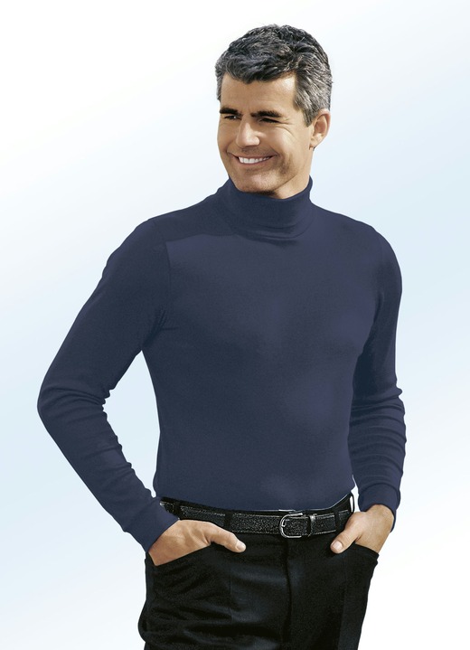 Hemden, Pullover & Shirts - Tragangenehmer Rolli in 10 Farben, in Größe 046 bis 062, in Farbe MARINE Ansicht 1