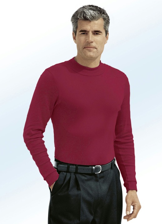 Hemden, Pullover & Shirts - Tragangenehmes Shirt in 10 Farben, in Größe 046 bis 062, in Farbe WEINROT Ansicht 1