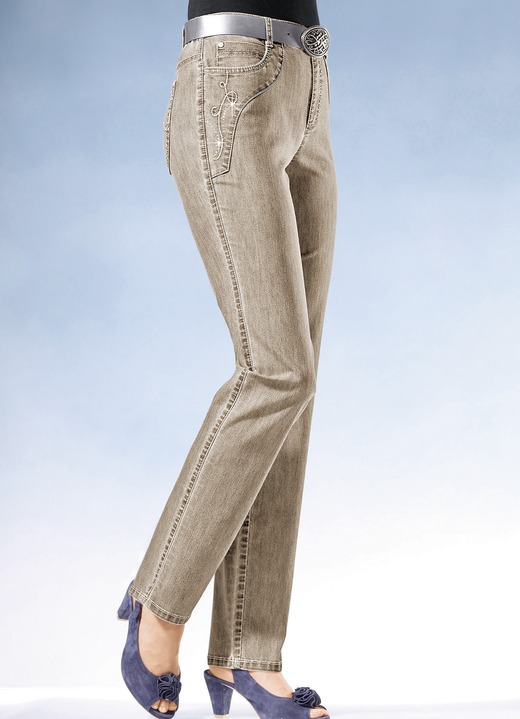Hosen - Jeans mit weiterem Bundumfang, in Größe 018 bis 092, in Farbe SAND Ansicht 1
