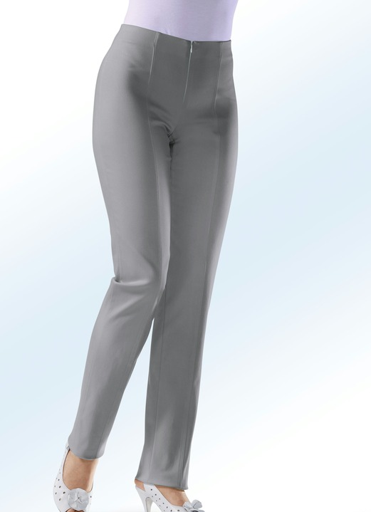 Hosen - Soft-Stretch-Hose in 11 Farben, in Größe 018 bis 235, in Farbe MITTELGRAU Ansicht 1