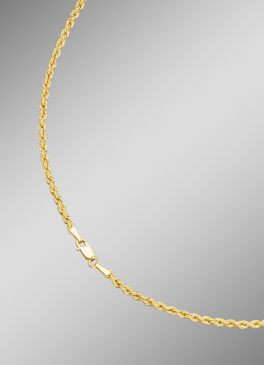 ohne Steine / mit Zirkonia - Stilvolle Kordel-Halskette, in Farbe
