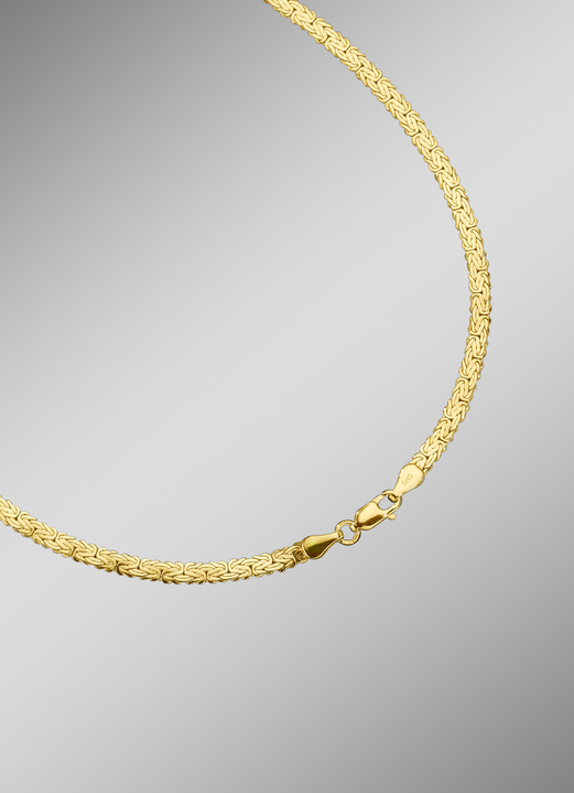 ohne Steine / mit Zirkonia - Halskette oder Armband mit Königskettengliedern, in Farbe , in Ausführung Armband 19 cm