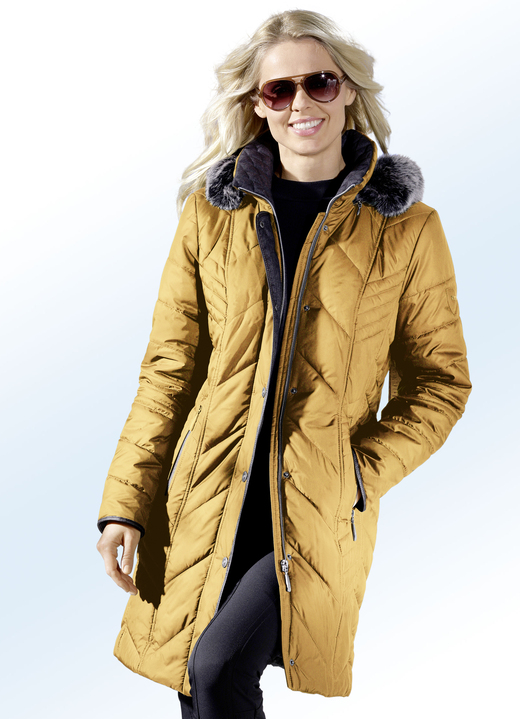 Jacken, Mäntel, Blazer - Kurzmantel mit abnehmbarer Kapuze, in Größe 038 bis 056, in Farbe MESSING Ansicht 1