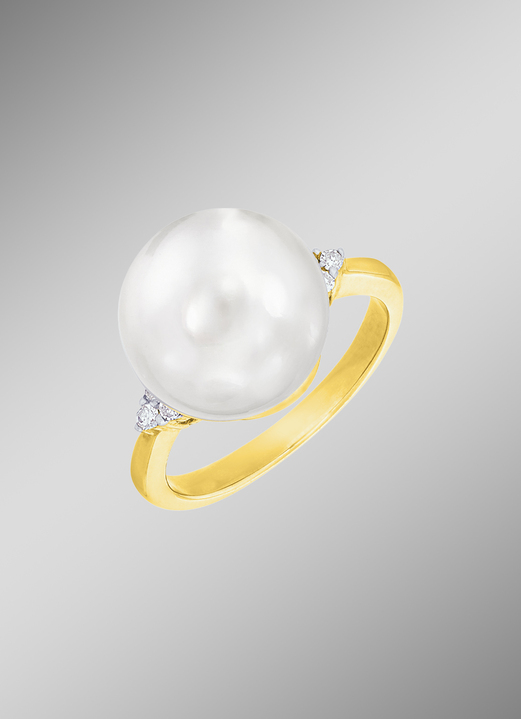mit Perlen - Zauberhafter Damenring mit Südsee-Perle, in Größe 160 bis 220, in Farbe  Ansicht 1