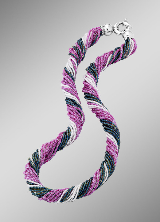 Halsketten & Armbänder - Mehrreihig, gedrehte Halskette aus Muranoglas, in Farbe  Ansicht 1