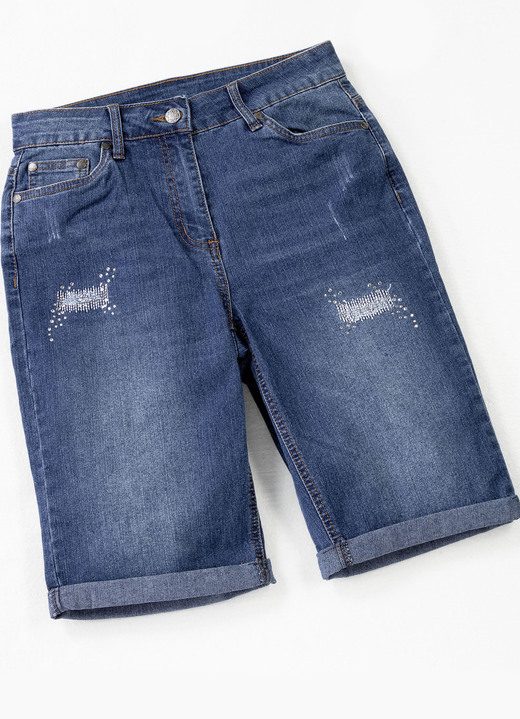 Jeans - Jeans-Bermudas mit tollen Used-Effekten, in Größe 032 bis 050, in Farbe JEANSBLAU Ansicht 1