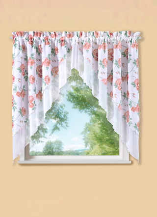 2-teiliger Fensterbehang mit Rosenmotiv