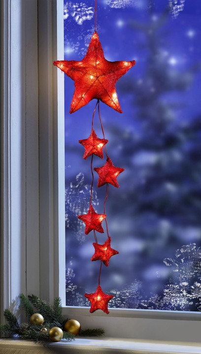 Fensterdekorationen - Beleuchteter Sternhänger, in Farbe ROT Ansicht 1