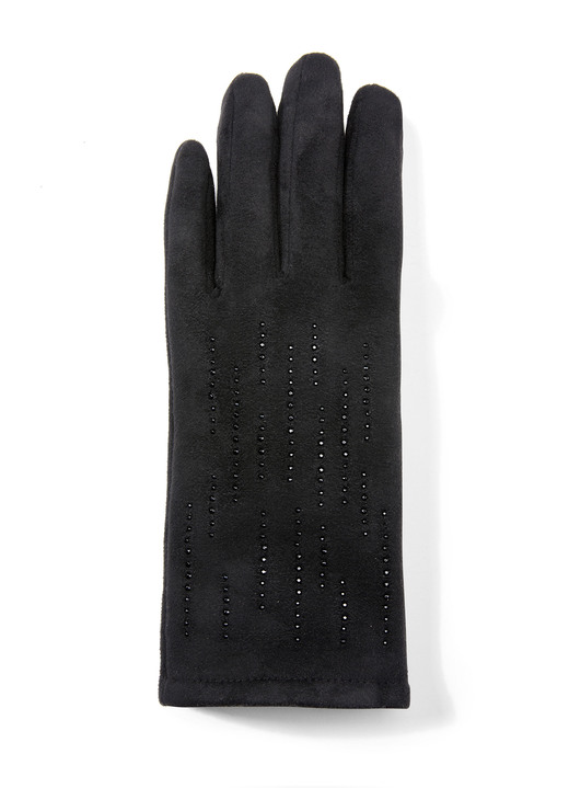 Sonstiges - Handschuh mit edel funkelnden Glitzer-Applikationen, in Farbe SCHWARZ Ansicht 1