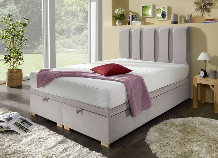 Betten - Herrlich gemütliches Boxspringbett mit Bettkasten, in Farbe CREME