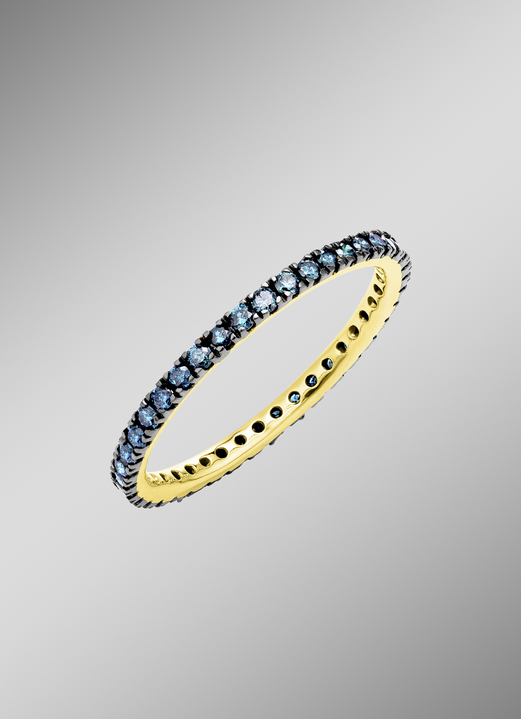 mit Diamanten - Edler Memoire-Ring mit blauen Brillanten, in Größe 160 bis 220, in Farbe  Ansicht 1