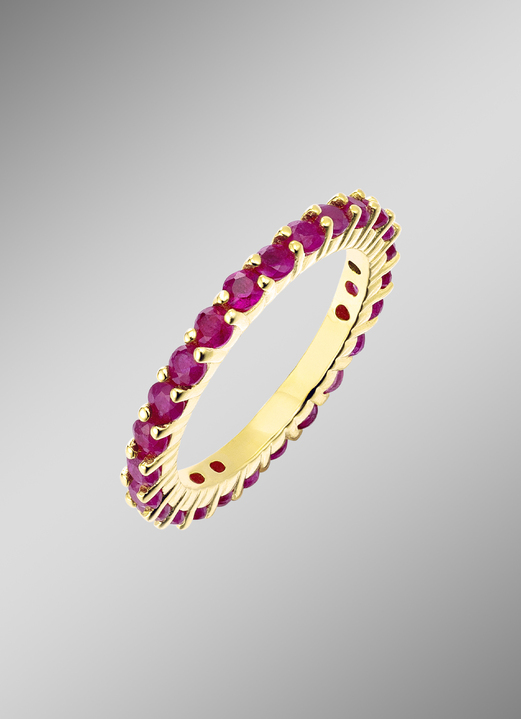 mit Edelsteinen - Feiner Memoire-Ring mit Rubin, in Größe 160 bis 220, in Farbe  Ansicht 1