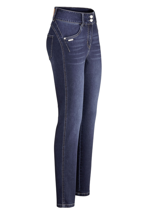Hosen - Shaping-Jeans in 4-Pocket-Form, in Größe 017 bis 050, in Farbe DUNKELBLAU Ansicht 1