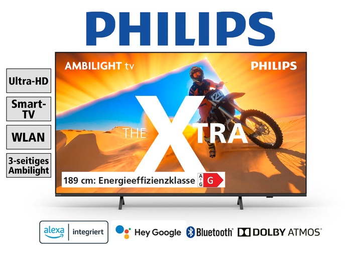 Fernseher - Philips PML9009/12 4K-Ultra_HD-Ambilight-Mini-LED-Fernseher, in Farbe SCHWARZ Ansicht 1