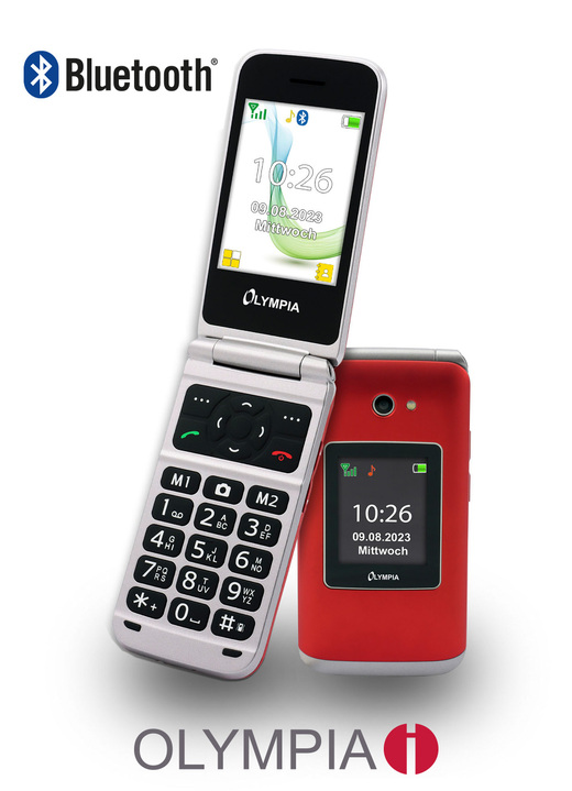 Smartphones & Telefone - Olympia VITUS 4G Klapphandy mit Großtasten, in Farbe ROT Ansicht 1