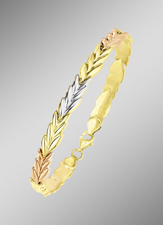 ohne Steine / mit Zirkonia - Hochwertiges Armband in Tricolor, in Farbe  Ansicht 1