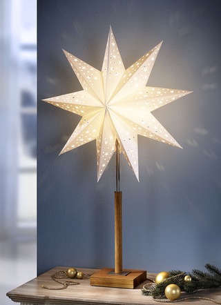 Tischleuchte Stern mit Lampenschirm aus Papier