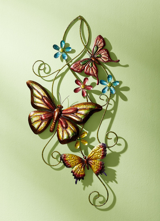 Metall-Wandbilder - Wanddekoration mit Schmetterlingen, in Farbe BUNT