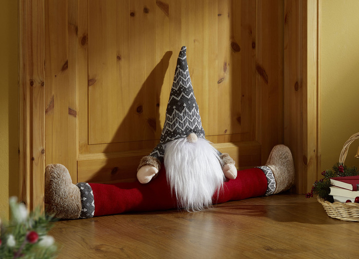 Weihnachtliche Dekorationen - Zugluftrolle in Form eines lustigen Wichtels, in Farbe BUNT